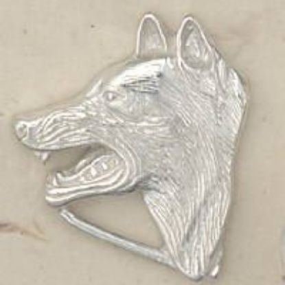 Picture of Sterling Silver Machine Cast, Side View Wolf Head, 28x30mm