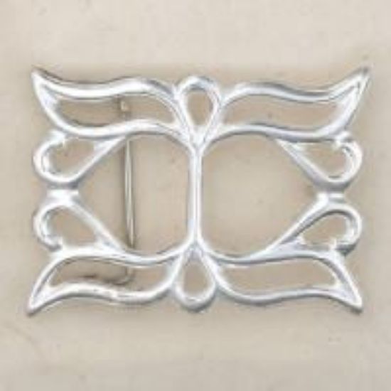 Picture of Sterling Silver Sand Cast Buckle #7, 56x76mm Rectangle.