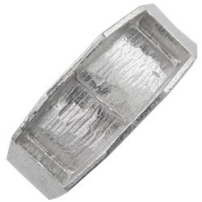 Picture of Sterling Silver Machine Cast 3 Side Flat Ring #1, Size: 9.5, 6x16mm Inlay area.