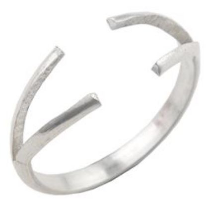 Picture of Sterling Silver 2 Prong Split Ring Shank 10 Gauge H/R Size 9