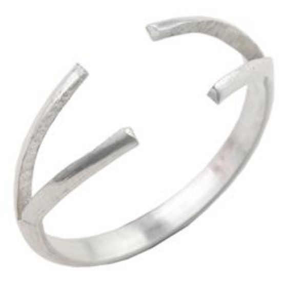Picture of Sterling Silver 2 Prong Split Ring Shank 10 Gauge H/R Size 9