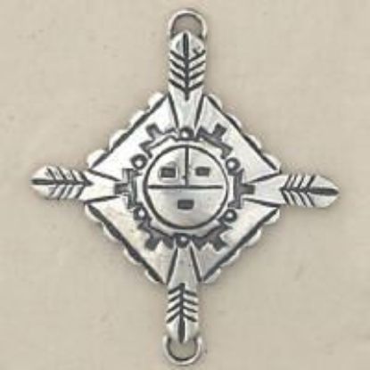 Picture of Sterling Silver Sun Face Charm with Loop Machine Cast 31x37mm