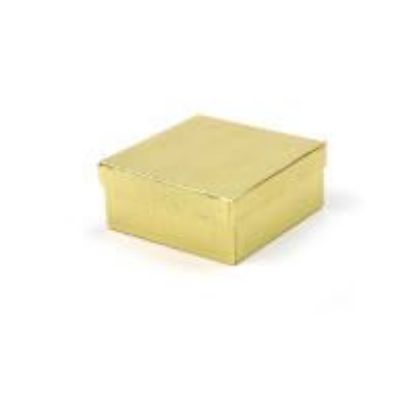 Picture of Gold Cotton Filled Gift Box 3 1/2 x 3 1/2 x 1 1/2 Inch