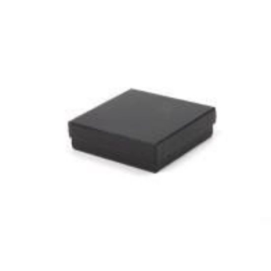 Picture of Black Pin Stripe Cotton Filled Gift Box 3 1/2 x 3 1/2 x 1 Inch