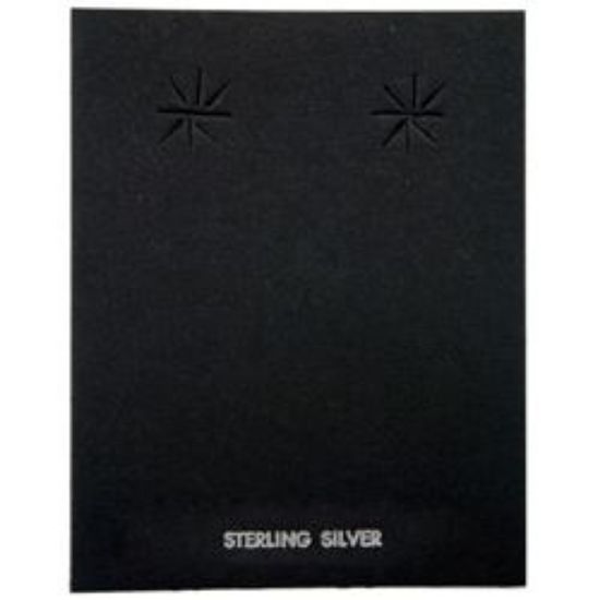 Picture of Black Earring Card with "Sterling Silver", 2-3/8" x 3", Sold per pkg of 100
