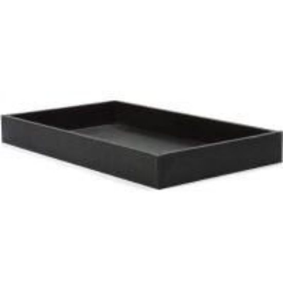 Picture of Black Vinyl Textured Quality Jewelry Tray, 14-5/8" x 8-1/4" x 1-1/2" H