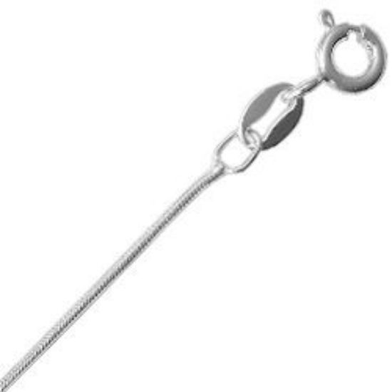 Picture of Sterling Silver Snake Round Chain 18 Inch x 0.80mm. Made in Italy