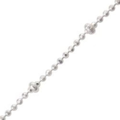 Picture of Sterling Silver Bead Chain 1mm with 2mm Rondelle Bead, 20" Length