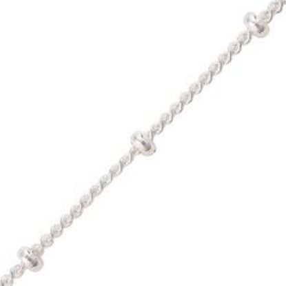 Picture of Sterling Silver Curb Chain w/ Bead 20 Inch x 1mm