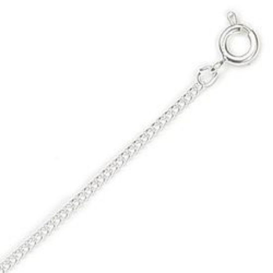 Picture of Silver Plated Medium Curb Chain #140 1.6mm 20".  IMPORTED ECONOMY QUALITY CHAINS: DUE TO THE PRICE, THIS ITEM VARIES IN LENGTH AND SIZE, NO REFUNDS OR EXCHANGES.