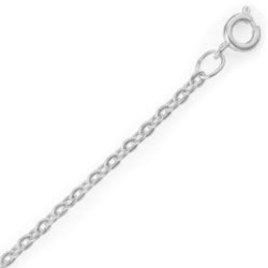 Picture of Silver Plated Flat Cable Chain 18 Inch x 2.35mm. IMPORTED ECONOMY QUALITY CHAINS: DUE TO THE PRICE, THIS ITEM VARIES IN LENGTH AND SIZE, NO REFUNDS OR EXCHANGES.