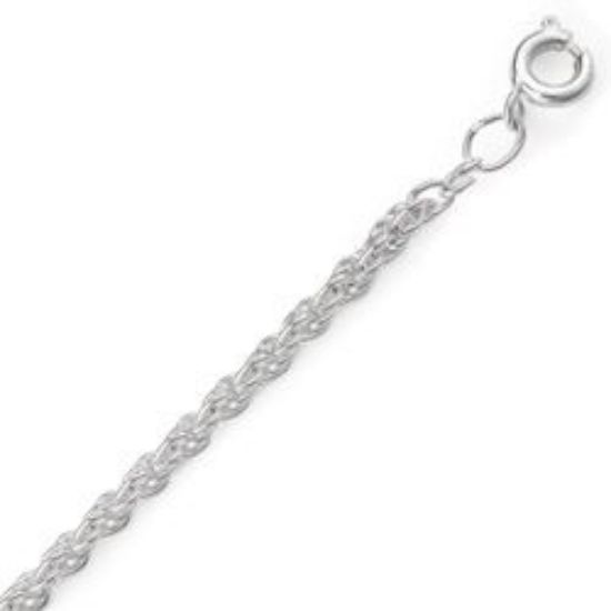 Picture of Silver Plated Rope Chain #260 3mm 20". IMPORTED ECONOMY QUALITY CHAINS: DUE TO THE PRICE, THIS ITEM VARIES IN LENGTH AND SIZE, NO REFUNDS OR EXCHANGES.