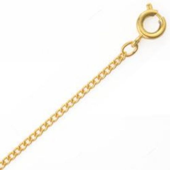 Picture of Gold Plated Curb Chain #140 18"IMPORTED ECONOMY QUALITY CHAINS: DUE TO THE PRICE, THIS ITEM VARIES IN LENGTH AND SIZE, NO REFUNDS OR EXCHANGES.