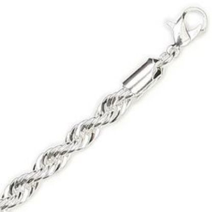 Picture of Silver Plated French Rope Chain 5mm 18". IMPORTED ECONOMY QUALITY CHAINS: DUE TO THE PRICE, THIS ITEM VARIES IN LENGTH AND SIZE, NO REFUNDS OR EXCHANGES.