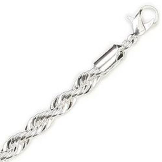 Picture of Silver Plated French Rope Chain 5mm 18". IMPORTED ECONOMY QUALITY CHAINS: DUE TO THE PRICE, THIS ITEM VARIES IN LENGTH AND SIZE, NO REFUNDS OR EXCHANGES.