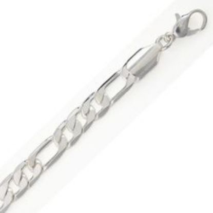 Picture of Silver Plated Figaro Chain 6mm 20". IMPORTED ECONOMY QUALITY CHAINS: DUE TO THE PRICE, THIS ITEM VARIES IN LENGTH AND SIZE, NO REFUNDS OR EXCHANGES.