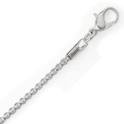 Picture of Silver Plated Box Round Chain 2.4mm 20". IMPORTED ECONOMY QUALITY CHAINS: DUE TO THE PRICE, THIS ITEM VARIES IN LENGTH AND SIZE, NO REFUNDS OR EXCHANGES.