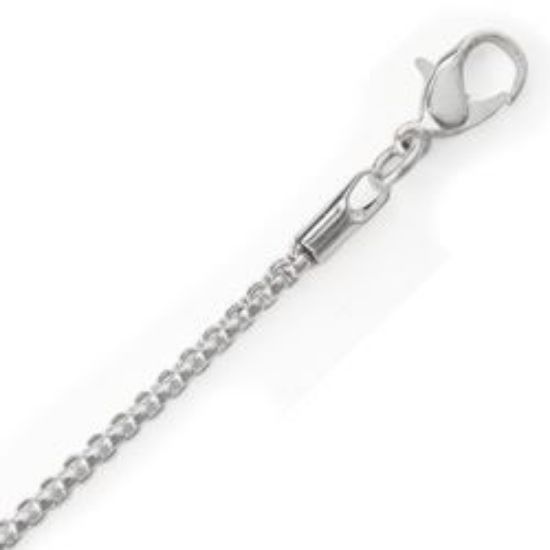Picture of Silver Plated Box Round Chain 2.4mm 20". IMPORTED ECONOMY QUALITY CHAINS: DUE TO THE PRICE, THIS ITEM VARIES IN LENGTH AND SIZE, NO REFUNDS OR EXCHANGES.