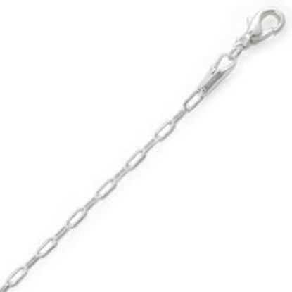 Picture of Silver Plated Flat Cable Chain 2.2mm 20". IMPORTED ECONOMY QUALITY CHAINS: DUE TO THE PRICE, THIS ITEM VARIES IN LENGTH AND SIZE, NO REFUNDS OR EXCHANGES.