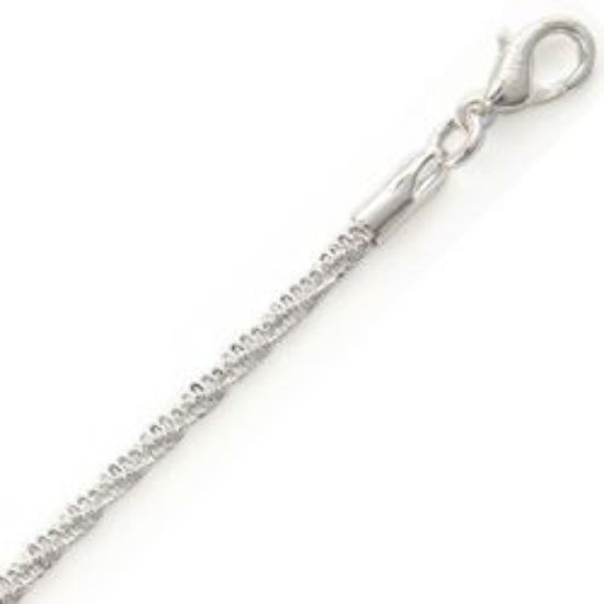 Picture of Silver Plated Diamond Chain 2mm 18". IMPORTED ECONOMY QUALITY CHAINS: DUE TO THE PRICE, THIS ITEM VARIES IN LENGTH AND SIZE, NO REFUNDS OR EXCHANGES.