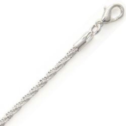 Picture of Silver Plated Diamond Chain 2mm 20". IMPORTED ECONOMY QUALITY CHAINS: DUE TO THE PRICE, THIS ITEM VARIES IN LENGTH AND SIZE, NO REFUNDS OR EXCHANGES.