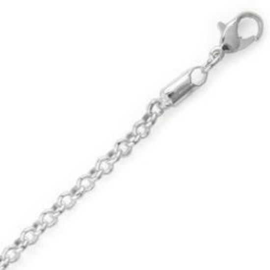 Picture of Silver Plated Rolo Chain 3.7mm 18". IMPORTED ECONOMY QUALITY CHAINS: DUE TO THE PRICE, THIS ITEM VARIES IN LENGTH AND SIZE, NO REFUNDS OR EXCHANGES.