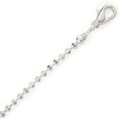 Picture of Silver Plated Bead Die Cut Chain 2mm 18". IMPORTED ECONOMY QUALITY CHAINS: DUE TO THE PRICE, THIS ITEM VARIES IN LENGTH AND SIZE, NO REFUNDS OR EXCHANGES.