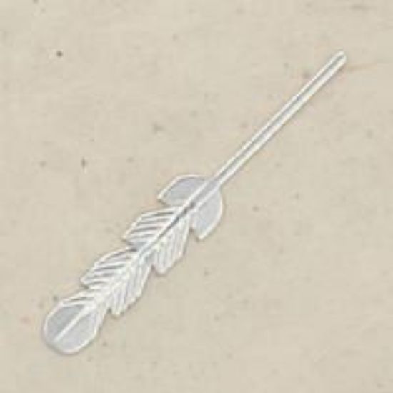Picture of Sterling Silver Die Struck Feather Without Coil 28x4mm<br />10 Pieces