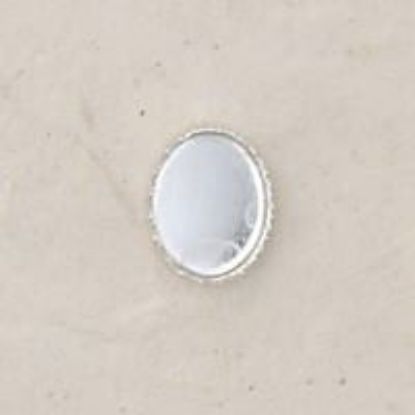 Picture of Sterling Silver Oval Serrated Bezel Cups 7x9mm<br />10 Bezel Cups