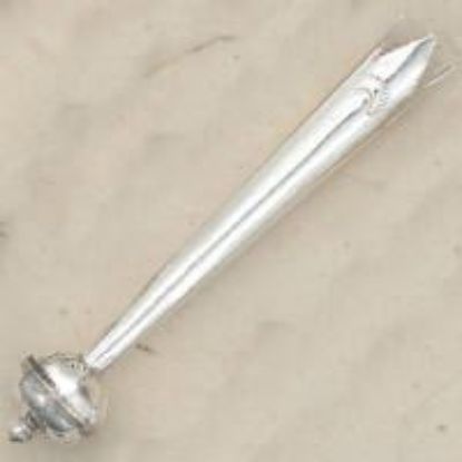 Picture of Sterling Silver Large Stamped Bolo Tip with 12mm Stamped Bead #9. Fits: 8 Ply Cords