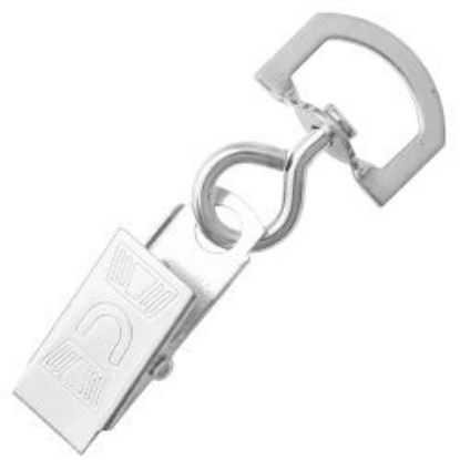 Picture of Nickel Silver Badge Clips with Swivel, Sold per Pkg of 10