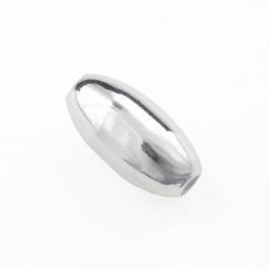 Picture of Silver Plated Plain Melon Beads 5x10mm<br />100 Beads
