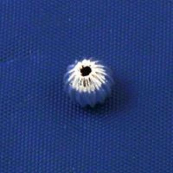 Picture of Silver Plated Corrugated Beads 5mm .070"<br />50 Beads