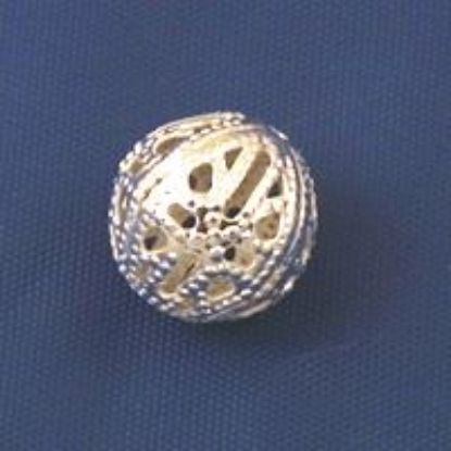 Picture of Silver Plated Filigree Beads 10mm<br />50 Beads