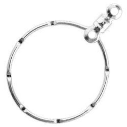 Picture of Silver Plated Hammered Ear Hoops 20mm<br />10 Pair