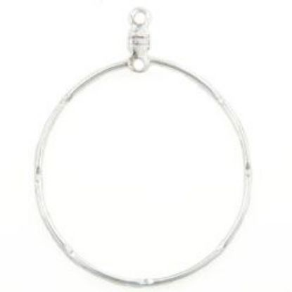Picture of Silver Plated Hammered Ear Loop, 31mm<br />10 Pair