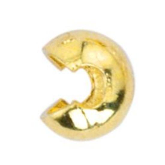 Picture of Beadalon Gold Plated Crimp Cover 4mm 20 Piece Package