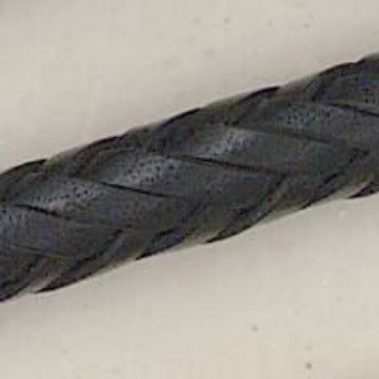 Picture of Handmade Flat Back - Black Leather Bolo Cord, 10 Ply, 42" Length. Approx. 8-8.5mm Thick.