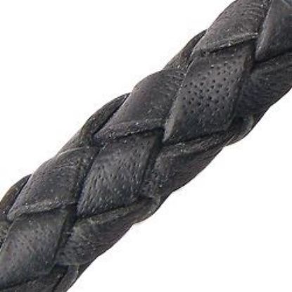 Picture of Black Leather Bolo Cord 5mm, Sold by the Inch