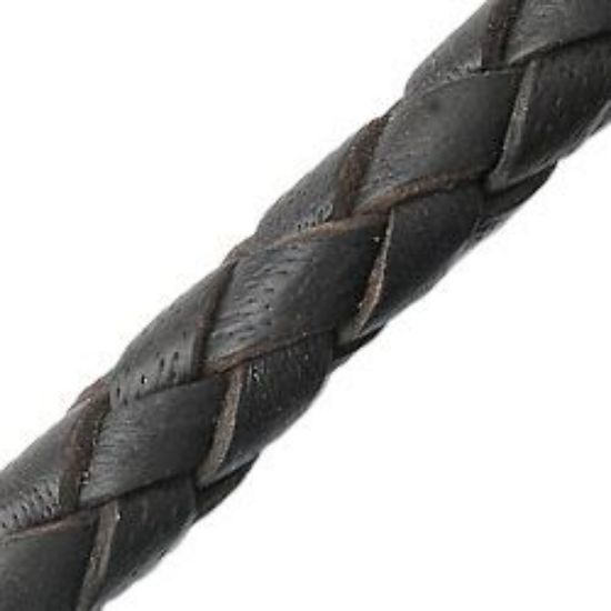 Picture of Dark Brown Leather Bolo Cord 6mm, Sold by the Inch