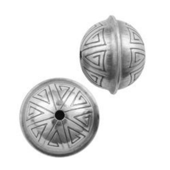 Picture of Sterling Silver Stamped Seam Bead 12mm
