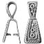 Picture of Antique Silver Plated Pinch Bail 8x22mm. JBB Finding