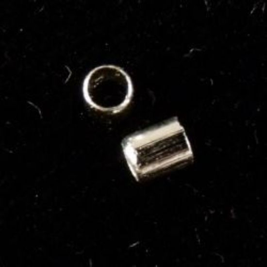 Picture of Silver Plated Crimp Tubes 2mm<br />Approximately 100 Tubes