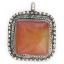 Picture of Square Carnelian Base Metal Pendant 29mm