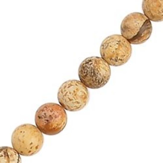 Picture of Jasper Picture Round Bead 6mm 16" Strand