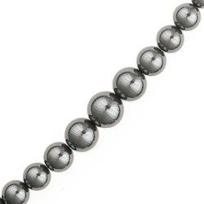 Picture of Hematine Graduated Round Bead 4-10mm, 16" Strand