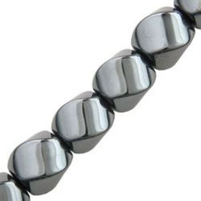 Picture of Hematine Twist Bead 8mm, 16" Strand