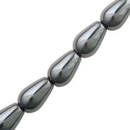Picture of Hematine Tear Drop 5x8mm, 16" Strand