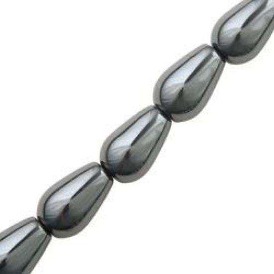 Picture of Hematine Tear Drop 5x8mm, 16" Strand