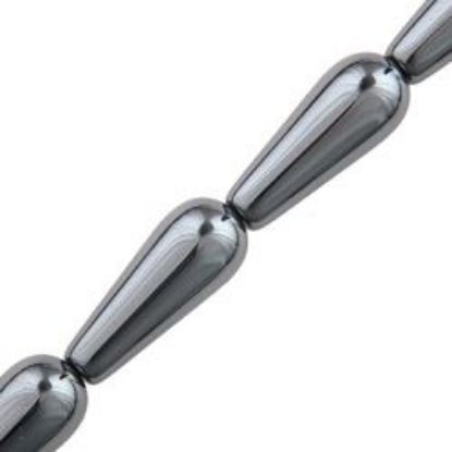 Picture of Hematine Tear Drop Bead 8x21mm, 16" Strand